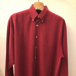 Ted Baker Mens Long Sleeve Button Down Shirt rust